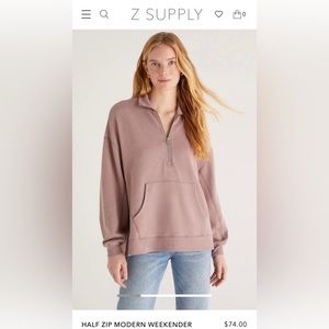 Z Supply Modern Weekender half zip (size M) NWT